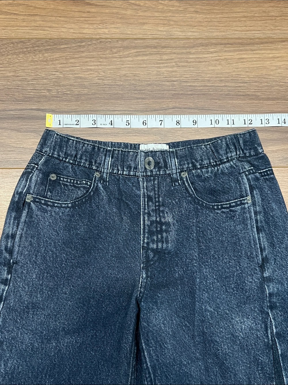 Rag & Bone Miramar Wide Leg Trompe L'oeil Cotton Pants Faux Jean Bridle Trail XS - Picture 7 of 12